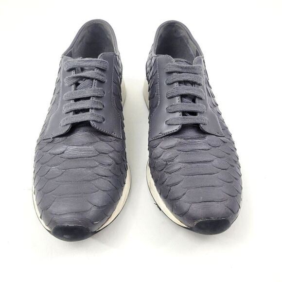 VINCE alligator crocodile embossed leather sneaker - Picture 4 of 13